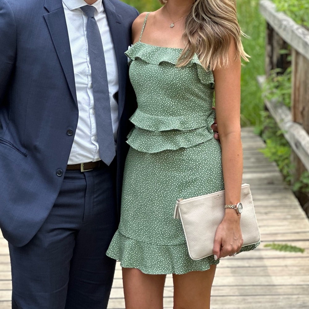 PINCH Green Ditsy Floral Sage Dress